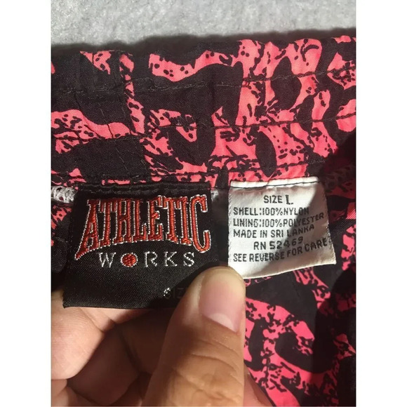 Womens Athletic Works Shorts Vintage Black Pink Design Athletic Workout Summer - Picture 4 of 4